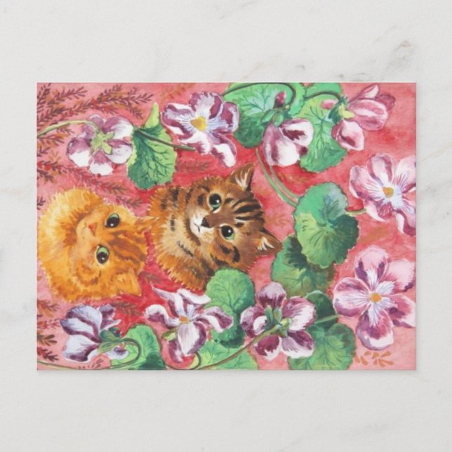 Louis Wain Kattunge och Pansies Vykort (Framsida)