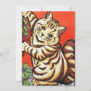 Louis Wain-kort för platt Helgdag Julkort