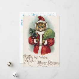 Louis Wain-kort för platta hälsningar Julkort
