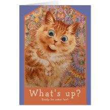 Louis Wain ljust rödbrun kattfödelsedagsfest