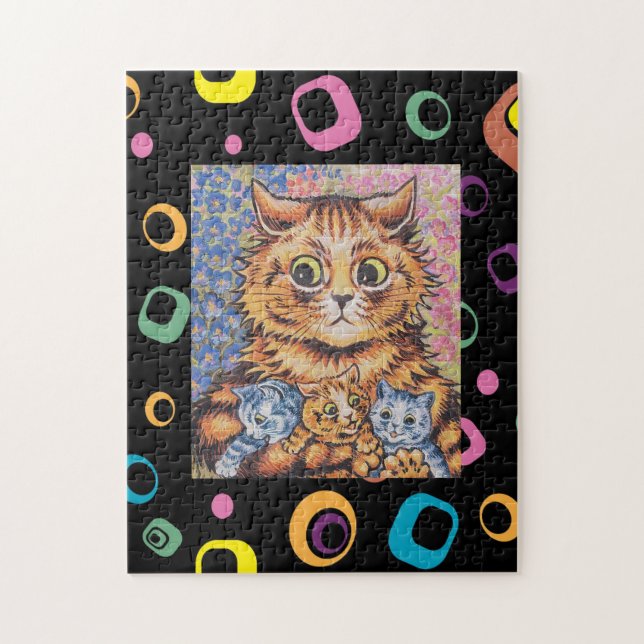 LOUIS WAIN MAMMA CAT MED KITTENS PUZZZLE PUSSEL (Vertikal)