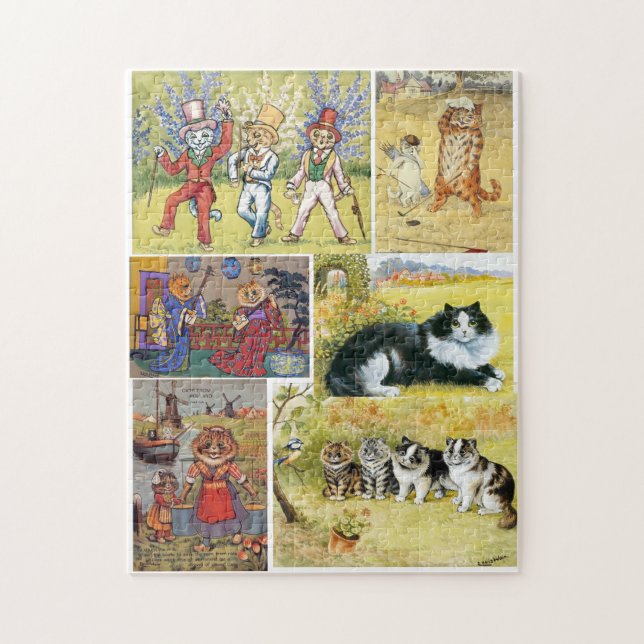 Louis Wain Many Cat Paintings Roligt Pussel (Vertikal)