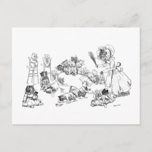Louis Wain Old Cat in Shoe Nursery Rhyme Vykort