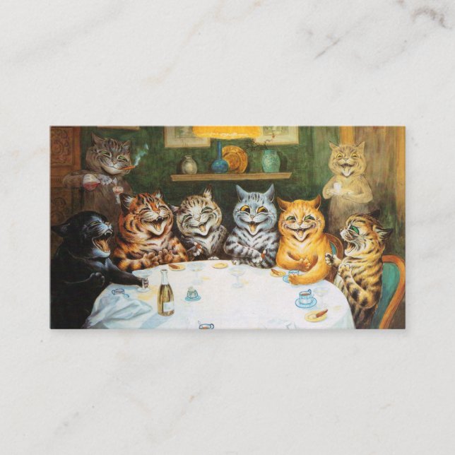 Louis Wain Party Cats Visitkort (Framsida)