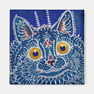 Louis Wain Psychedelic blåttkatt Magnet