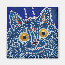 Louis Wain Psychedelic Blue Cat