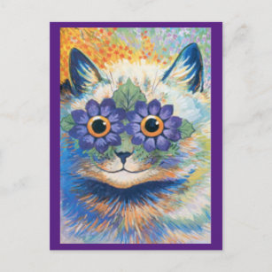 Louis Wain,Psychedelic Cat, Art Postcard Vykort