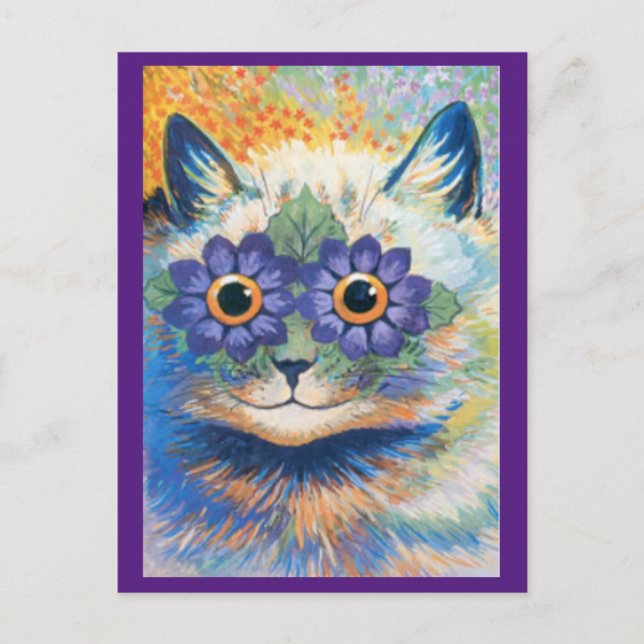 Louis Wain,Psychedelic Cat, Art Postcard Vykort (Framsida)