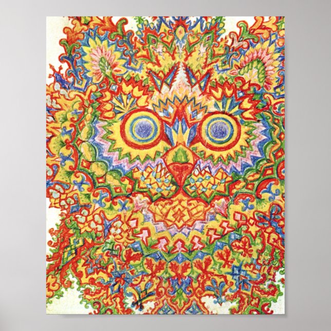Louis Wain Psychedelic Cat Colorful Poster (Framsidan)