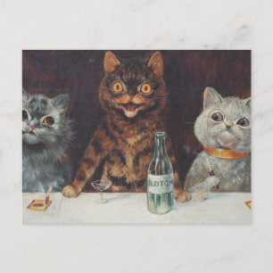 Louis Wain Rökning och dryck Vykort