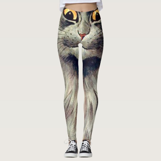 Louis Wain Russian Blue Cat Leggings (Framsida)