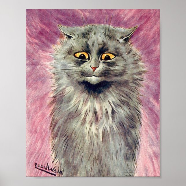 Louis Wain Russian Blue Cat Poster (Framsidan)