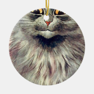 Louis Wain, rysk blå katt Julgransprydnad Keramik