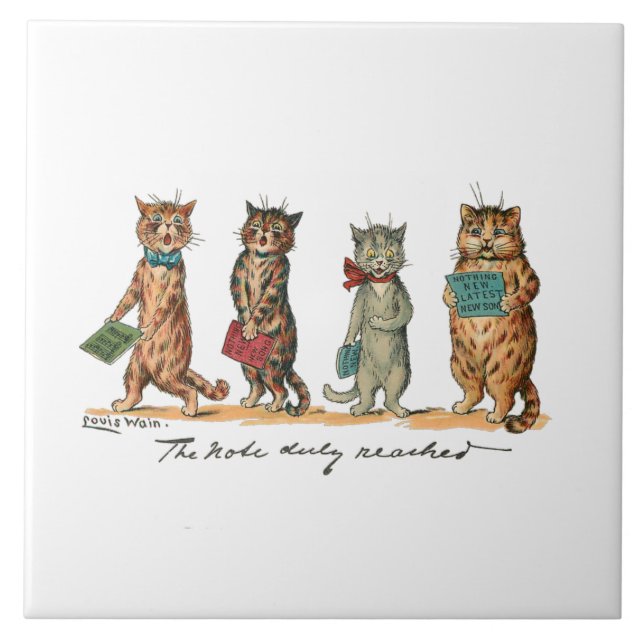 Louis Wain singing Cats Kakelplatta (Framsidan)