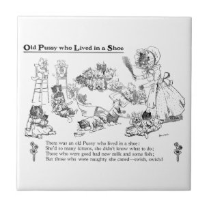 Louis Wain skor den gammala katten in Kakelplatta