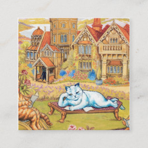 Louis Wain - Sommar Tea Party Fyrkantigt Visitkort