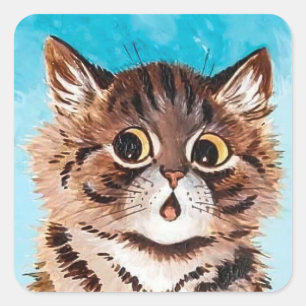 Louis Wain Sticker Lakan Fyrkantigt Klistermärke