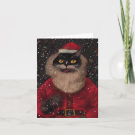 Louis Wain stil Cat Jultomten julkort Kort