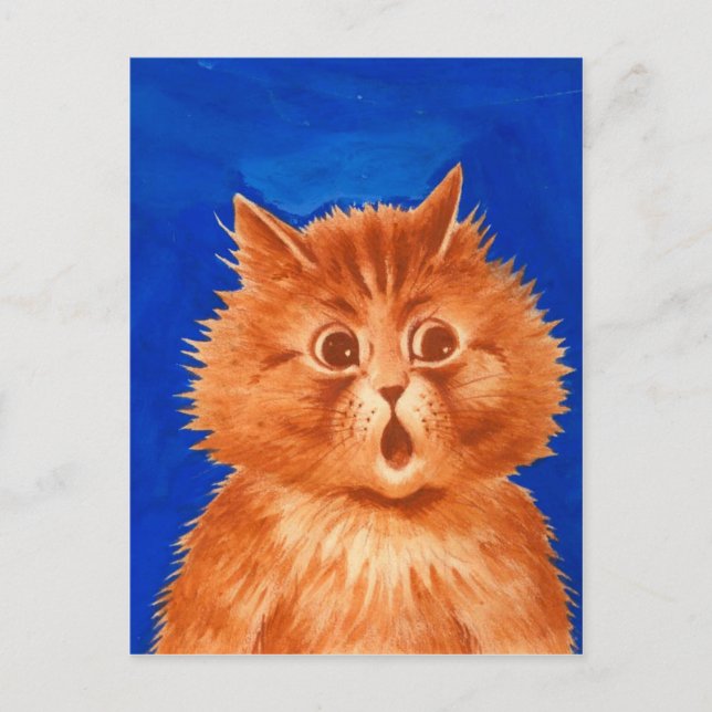 Louis Wain Surprisad Orange Cat Vykort (Framsida)