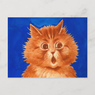 Louis Wain Surprisad Orange Cat Vykort