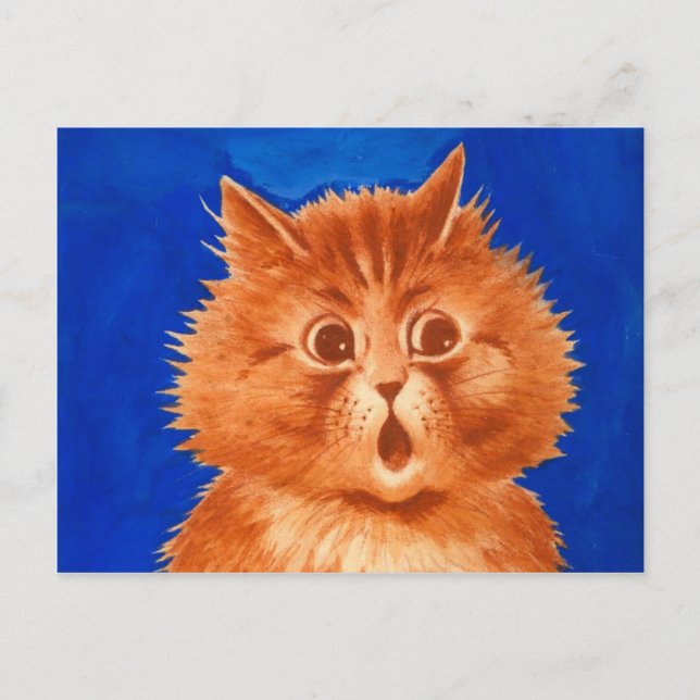 Louis Wain Surprisad Orange Cat Vykort (Framsida)