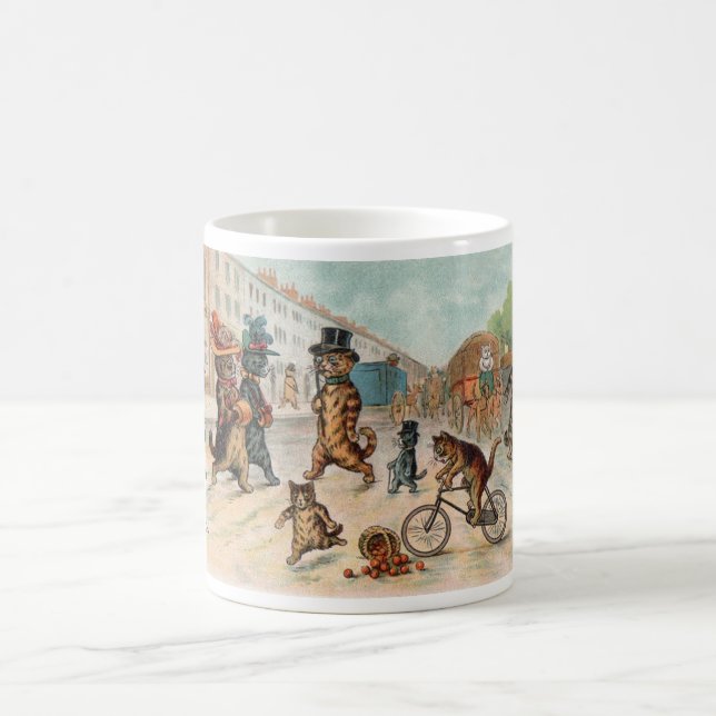 Louis Wain - Townkatter - vintagekonst Kaffemugg (Center)