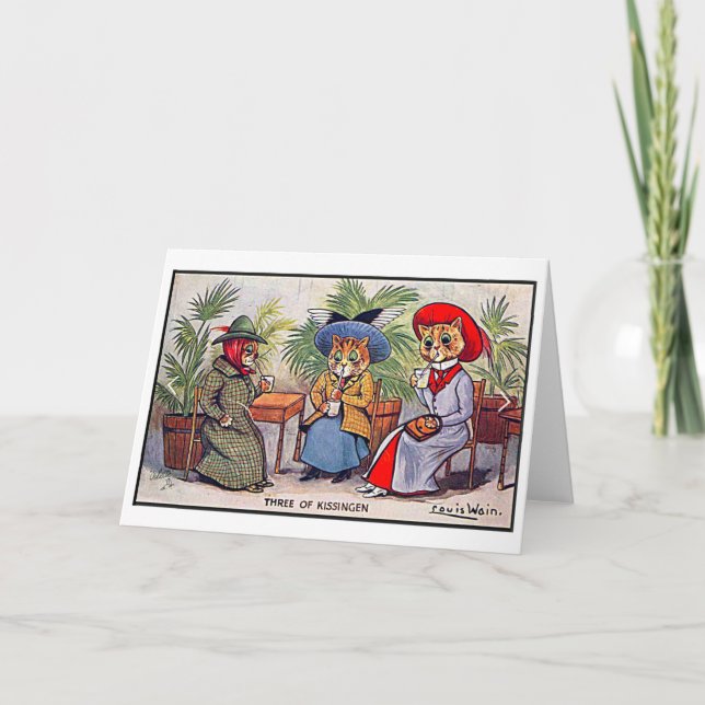 Louis Wain, Tre Dam Cats, Art Tack Kort (Framsida)