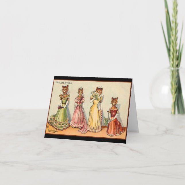 Louis Wain WallblommGirl Cats Kort (Framsida)