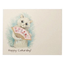Louis Wain White-katt med fläkt CC0038 Anteckningsblock