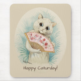 Louis Wain White-katt med fläkt CC0074 Musmatta