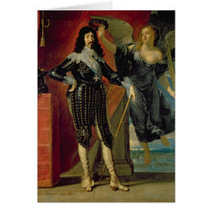 Louis XIII som krönas av seger, 1635 Hälsningskort