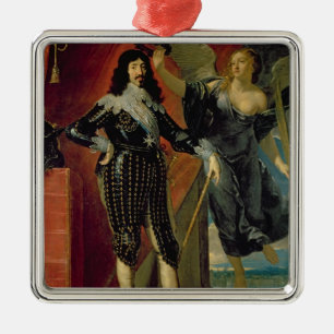 Louis XIII som krönas av seger, 1635 Julgransprydnad Metall