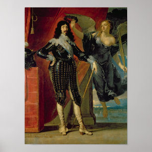Louis XIII som krönas av seger, 1635 Poster