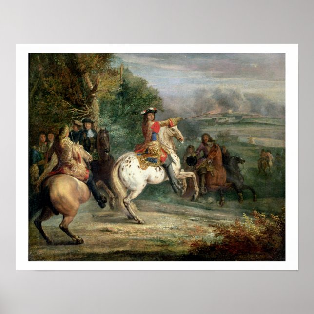 Louis XIV (1638-1715): Översikt över belägringen a Poster (Framsidan)