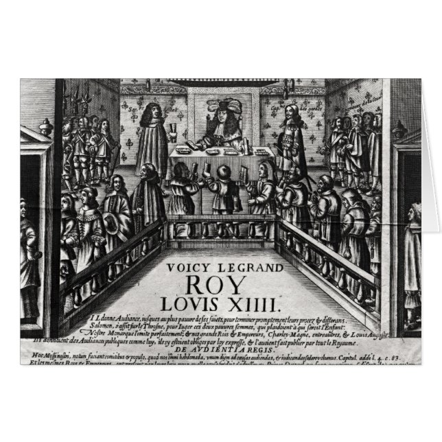 Louis XIV administrera rättvisa Hälsningskort (Framsidan Horizontal)