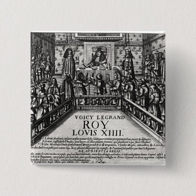 Louis XIV administrera rättvisa Knapp (Framsida)