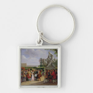 Louis XIV ägnande Pugets 'Milo av Fyrkantig Silverfärgad Nyckelring