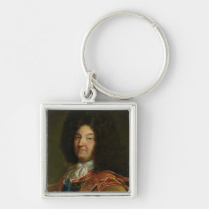 Louis XIV Fyrkantig Silverfärgad Nyckelring