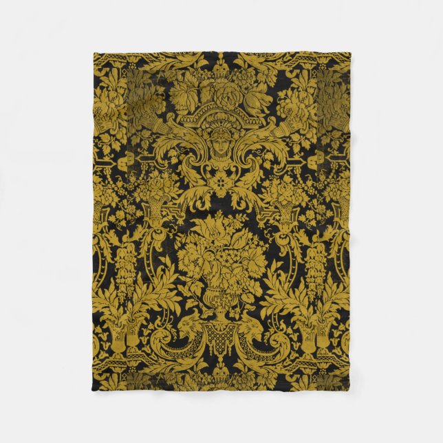 Louis XIV Golden Damask Fleecefilt (Framsidan)