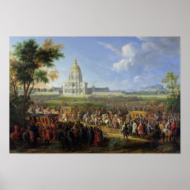 Louis XIV hans Entourage Visiting Les Invalides Poster (Framsidan)