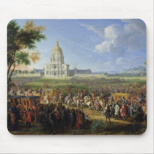 Louis XIV hans följe som besöker Les Invalides Musmatta
