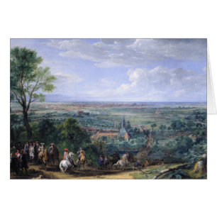 Louis XIV på siegen av Lille som vänder mot Hälsningskort
