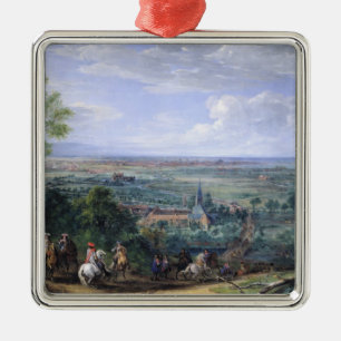 Louis XIV på siegen av Lille som vänder mot Julgransprydnad Metall