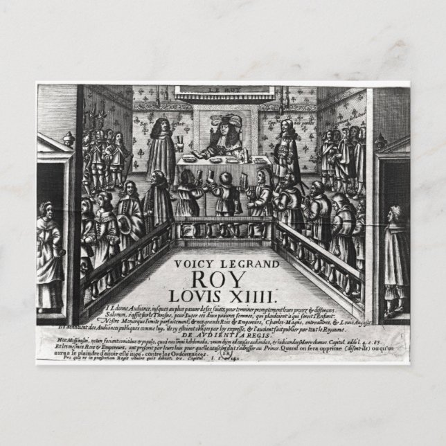 Louis XIV skipar rättvisa Vykort (Framsida)