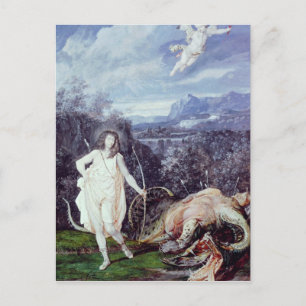Louis XIV som Apollo, Pythons skikt Vykort