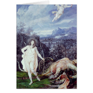 Louis XIV som Apollo, Slayer av pytonormen Hälsningskort