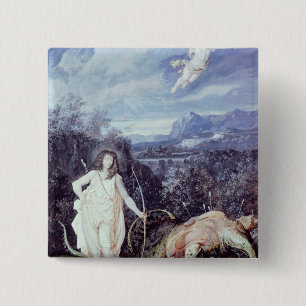Louis XIV som Apollo, Slayer av pytonormen Knapp