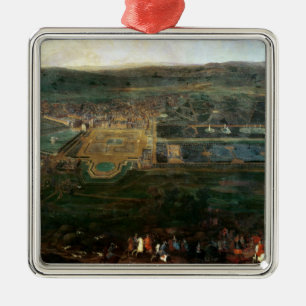 Louis XIV som jagar nära chateau av Fontainebleau Julgransprydnad Metall