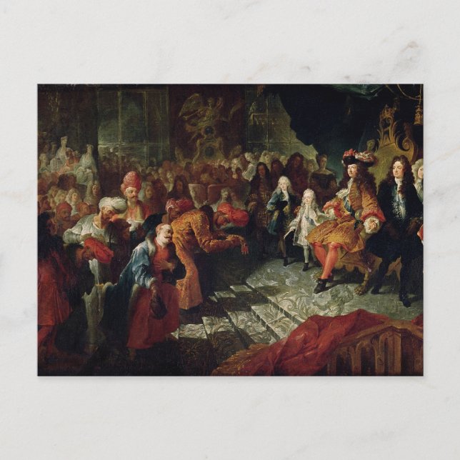 Louis XIV tog emot Persian Ambassador Vykort (Framsida)
