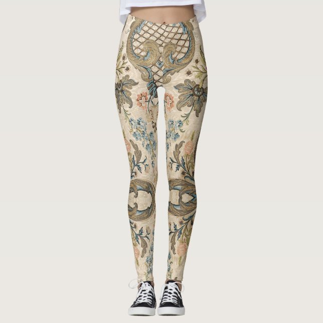 Louis XV Blommigt Leggings (Framsida)